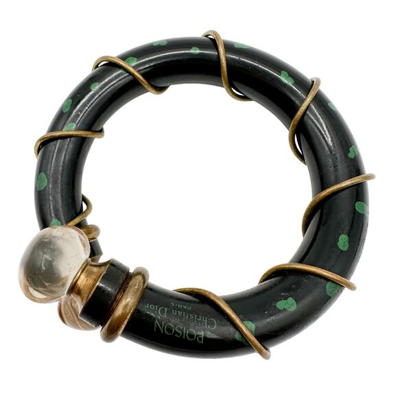 1985 Christian Dior Poison Bangle Perfume Bottle Bracelet Designer Statement - Picture 1 of 13